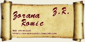 Zorana Romić vizit kartica